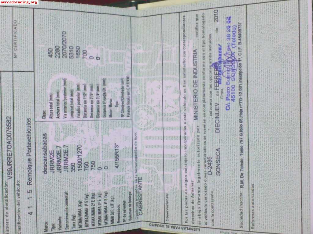 Plataforma portavehiculos