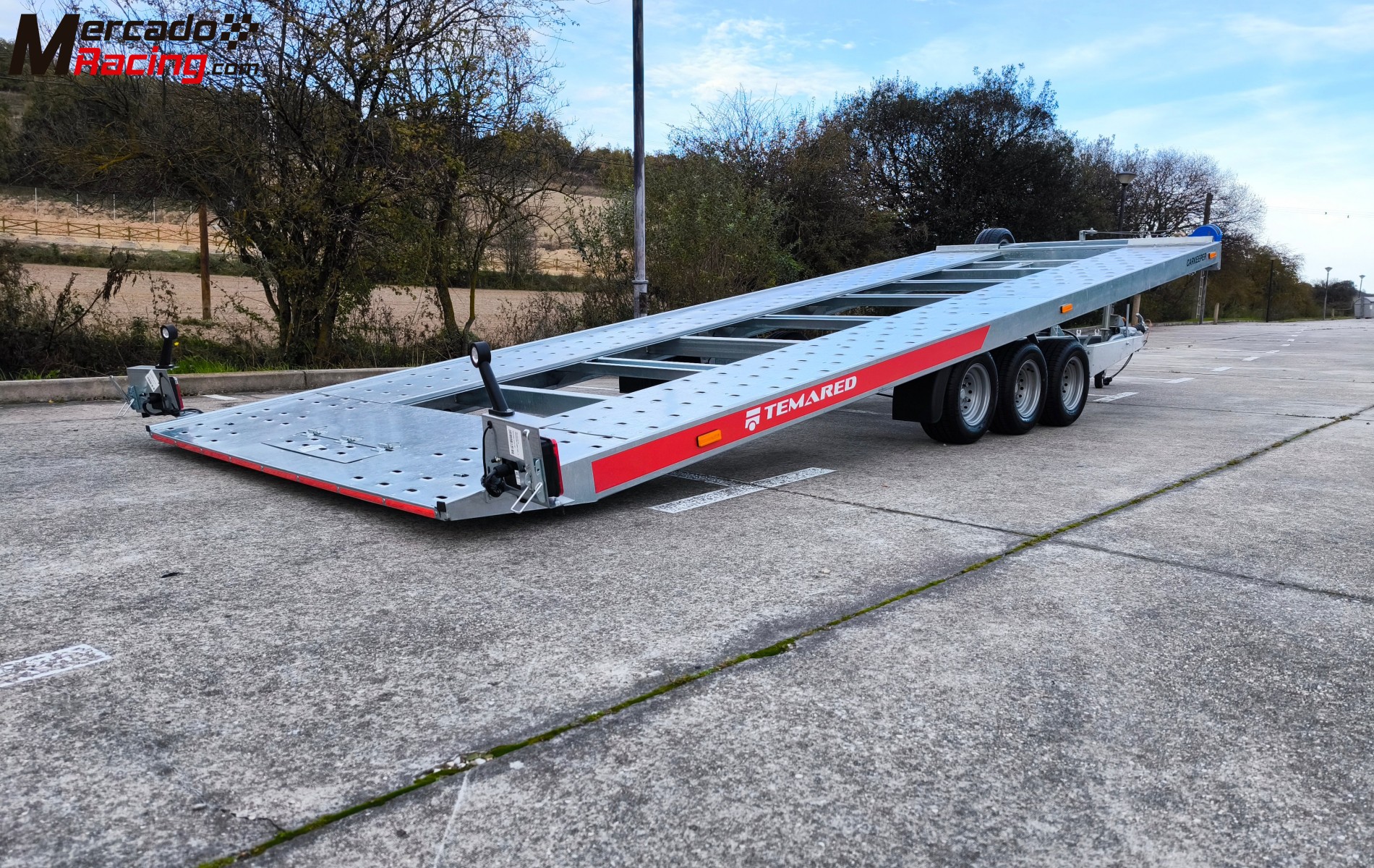 Remolque portacoches basculante 3 ejes 3500kg 6m