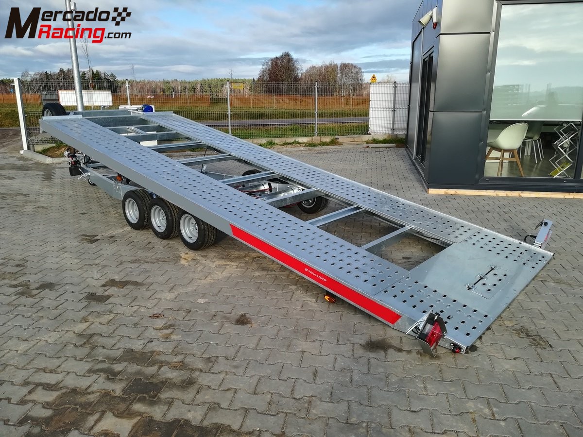 Remolque portacoches basculante 3 ejes 3500kg 6m