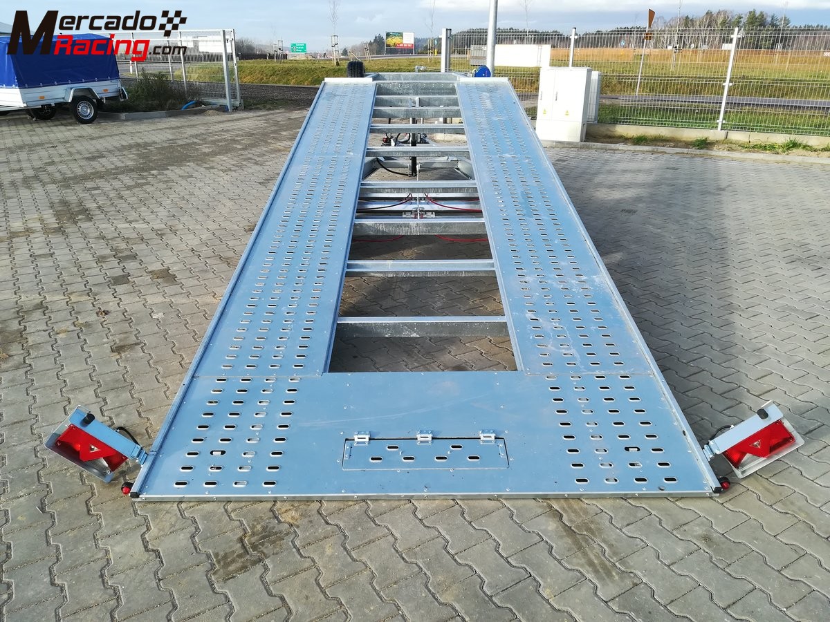 Remolque portacoches basculante 3 ejes 3500kg 6m