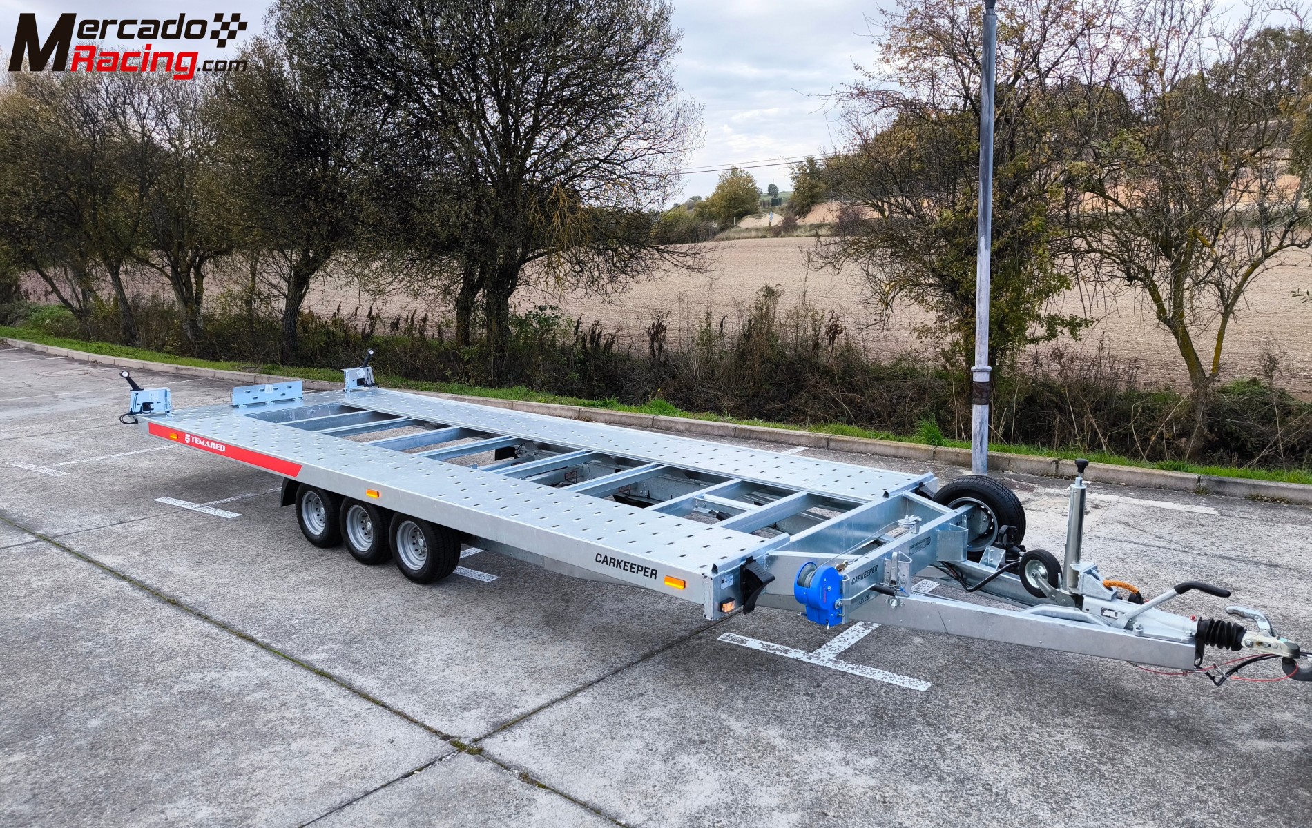  remolque portacoches basculante 3 ejes 3500kg 6m