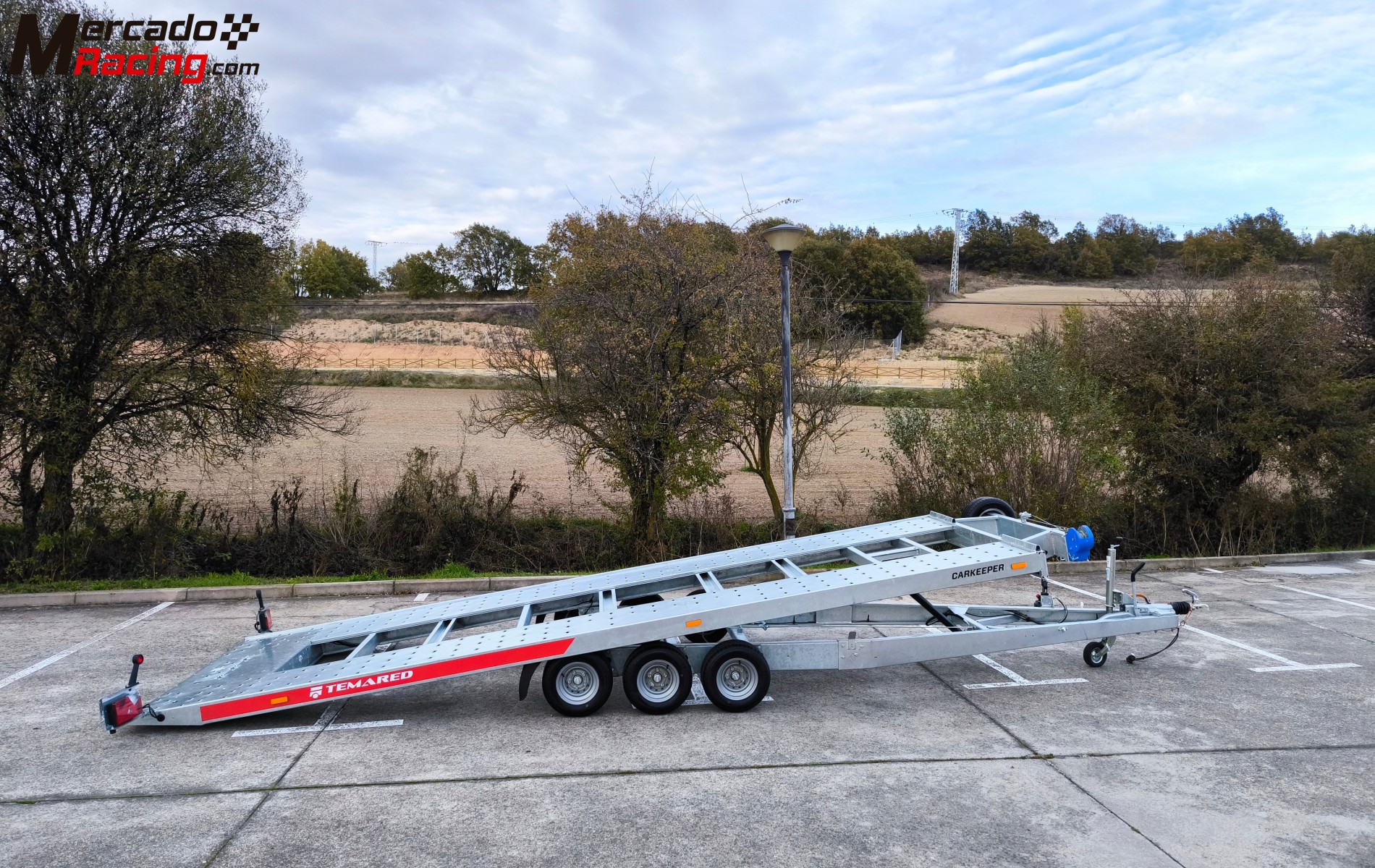  remolque portacoches basculante 3 ejes 3500kg 6m