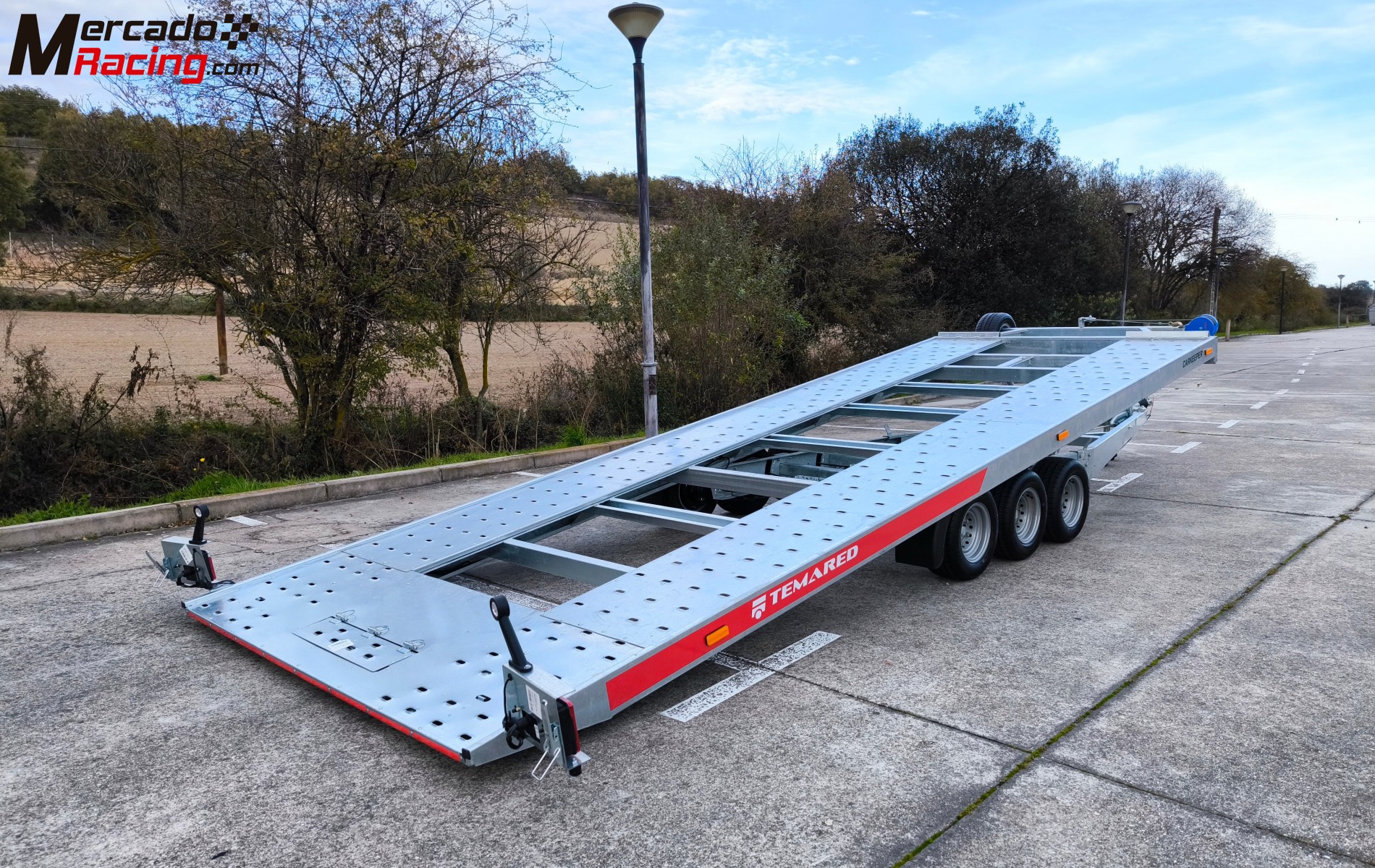  remolque portacoches basculante 3 ejes 3500kg 