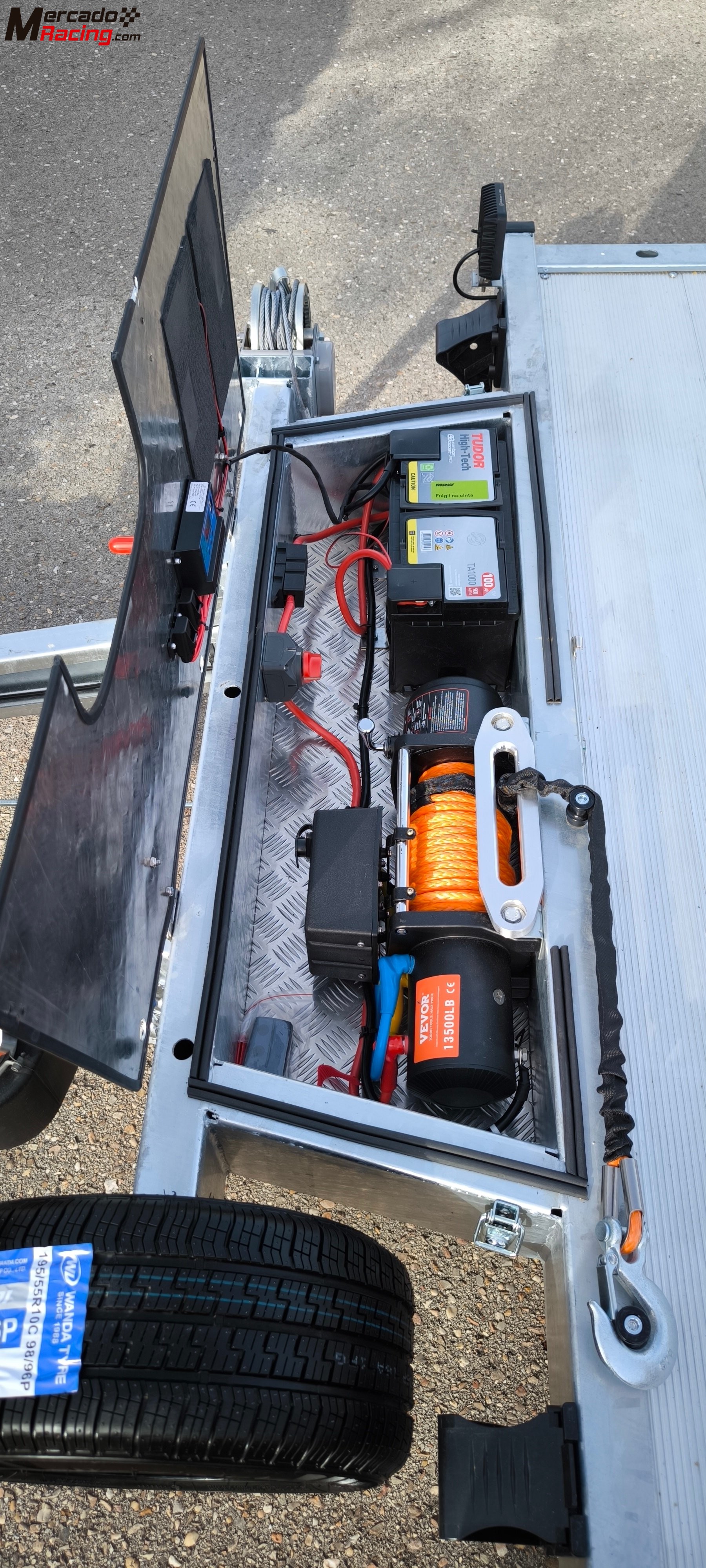 Remolque portacoches basculante 3 ejes 3500kg 