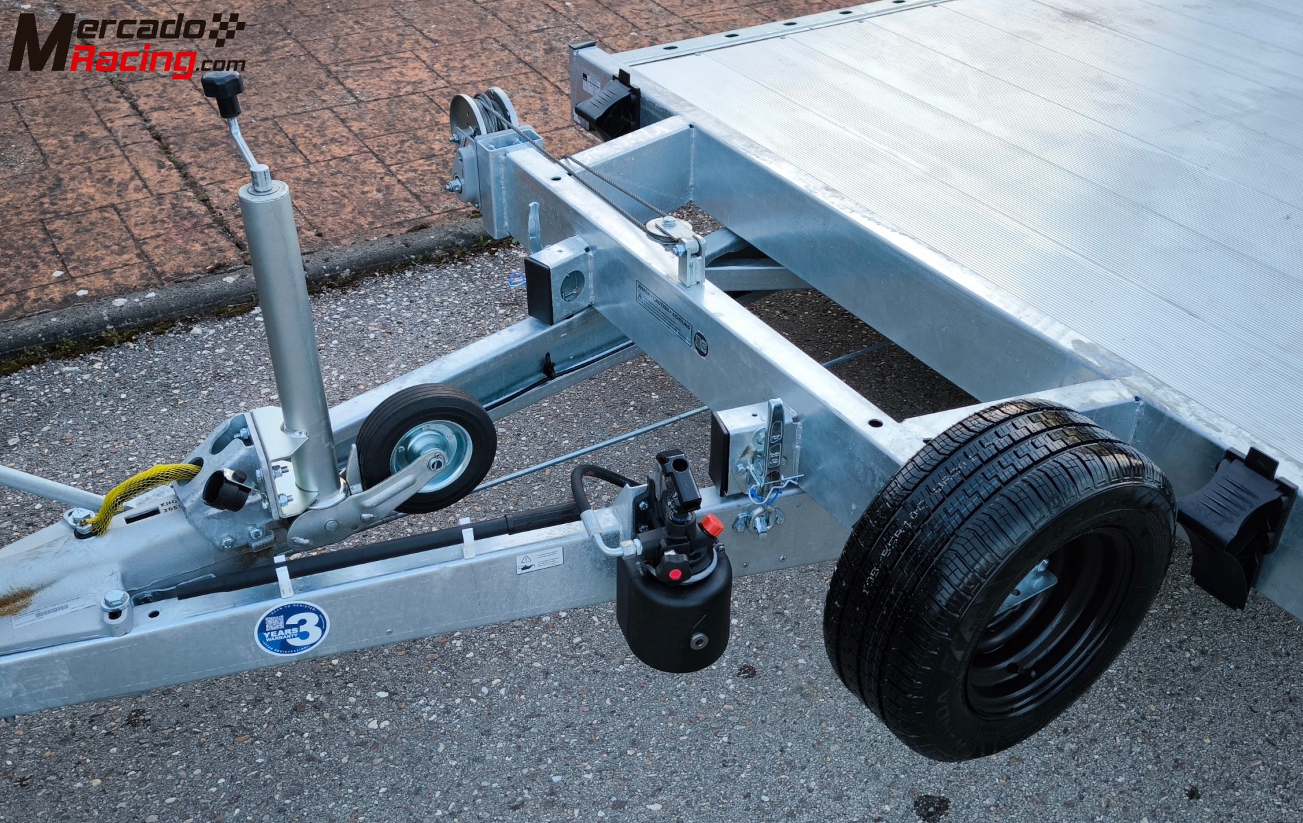 Remolque portacoches basculante 3 ejes 3500kg 
