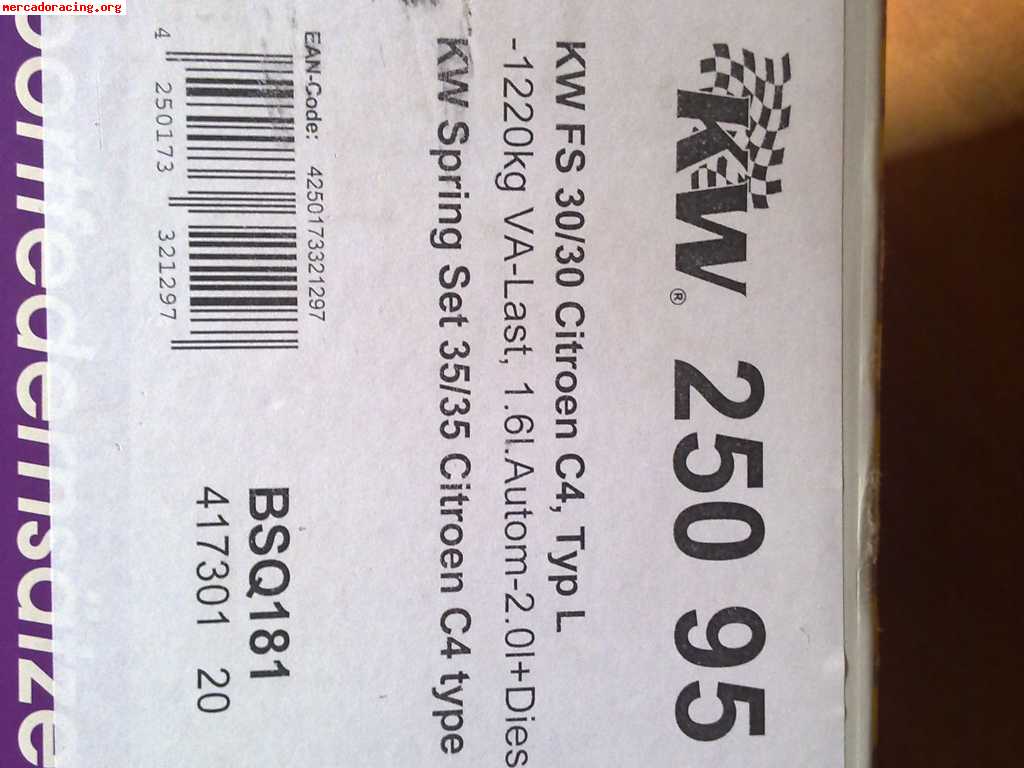 Muelles kw nuevos a estrenar citroen c4 coupe