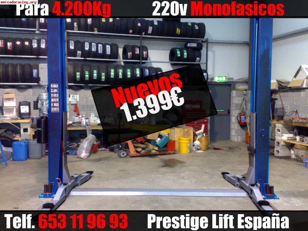 Elevador de coche 1.390€ nuevos 4.200kg producto estrella me