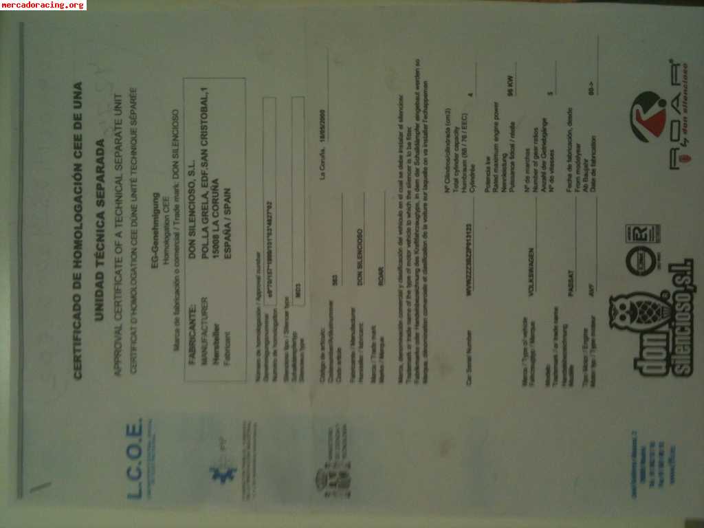 Se vende escape don silencioso