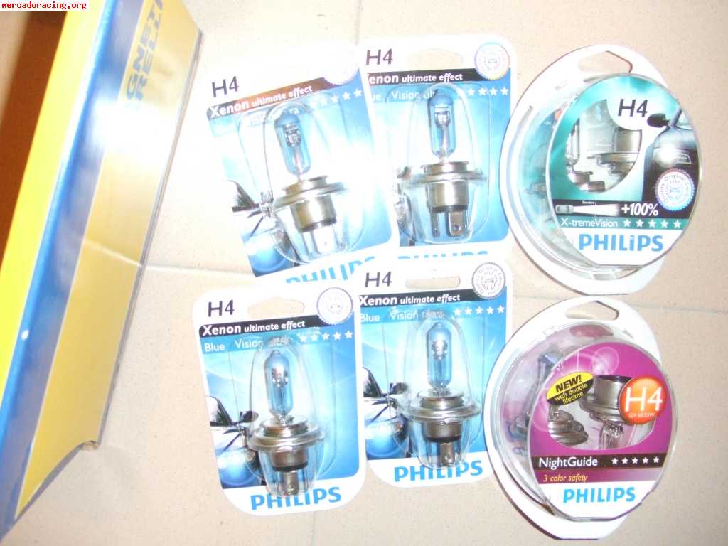 Lamparas phlips h1, h4 h7, xtreme power, blue vision... mand