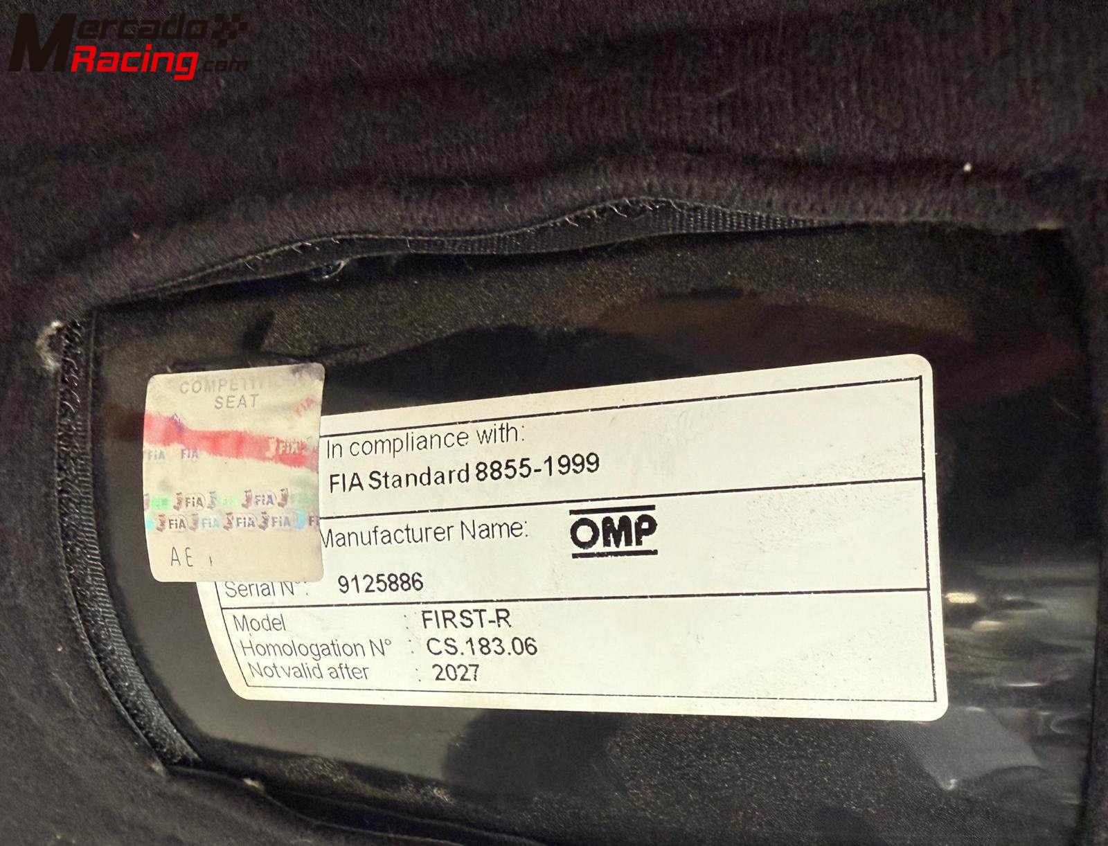 Baquet asiento fibra omp fia  hasta 2027 homologado 