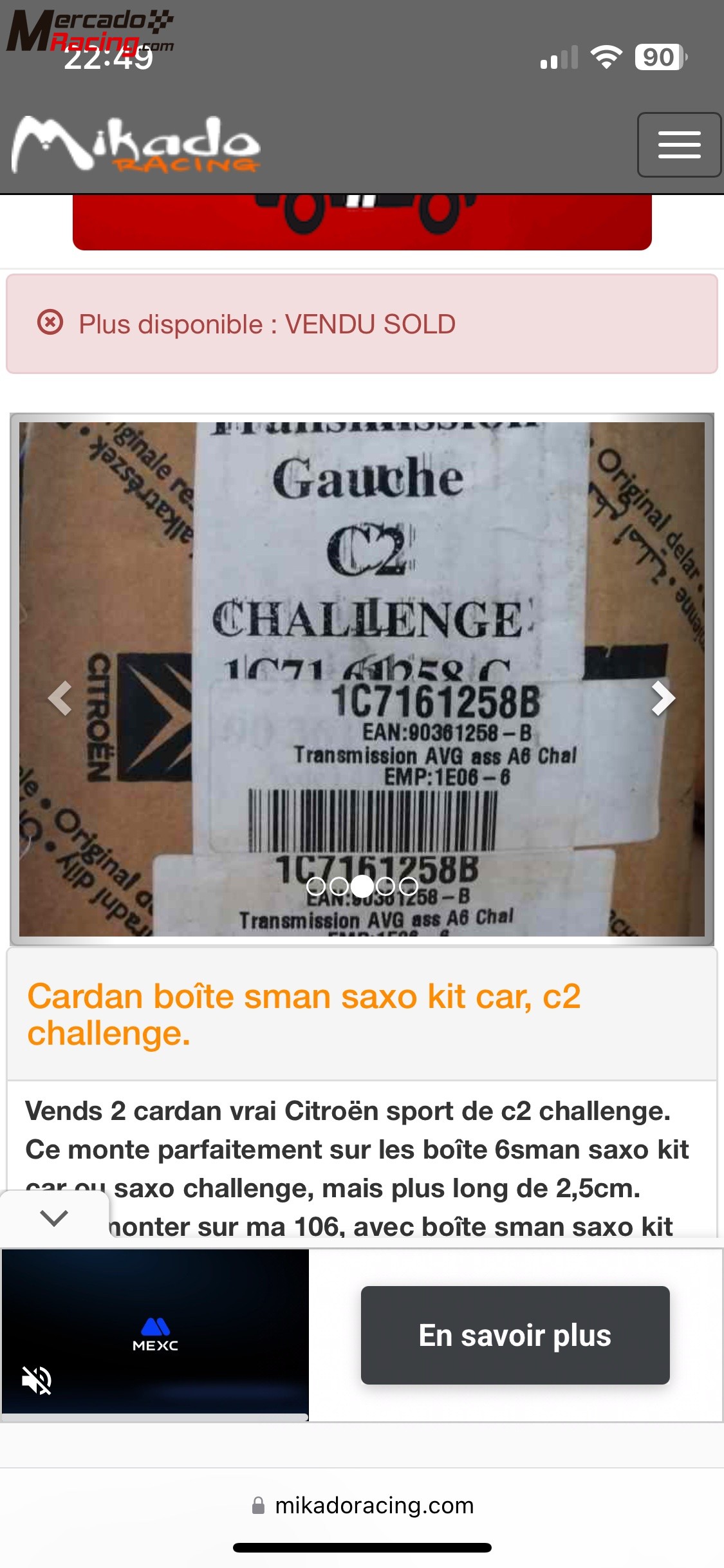 Busco palieres c2 copa/challenge