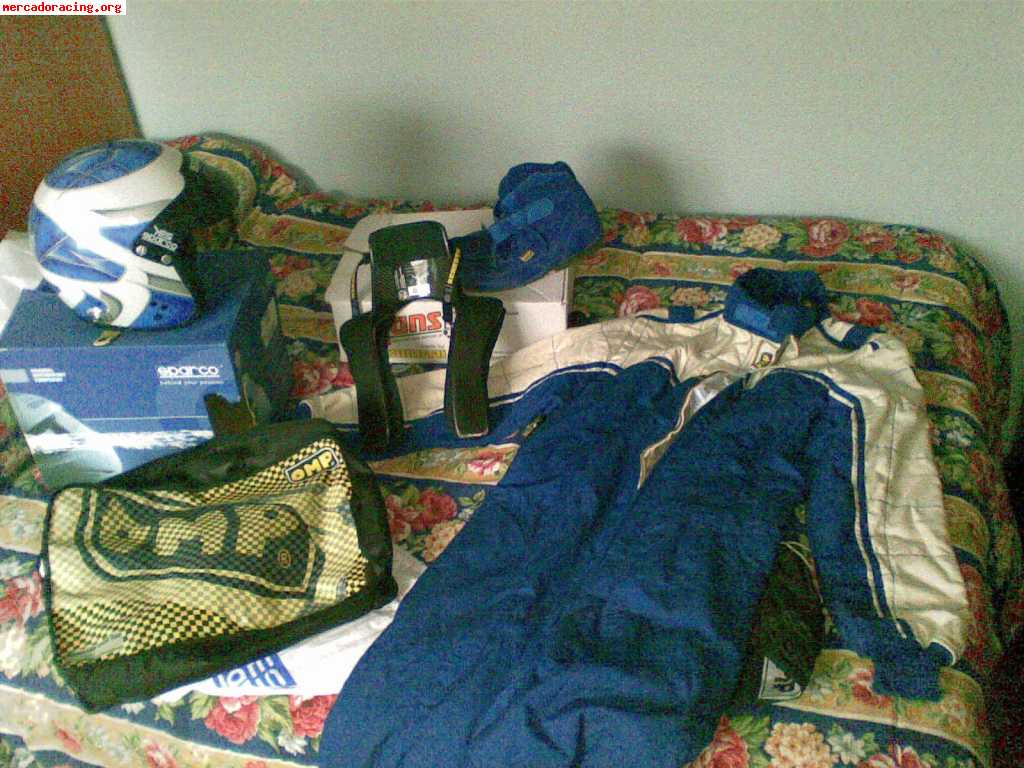 Equipacion rally casco+hans+mono+botines