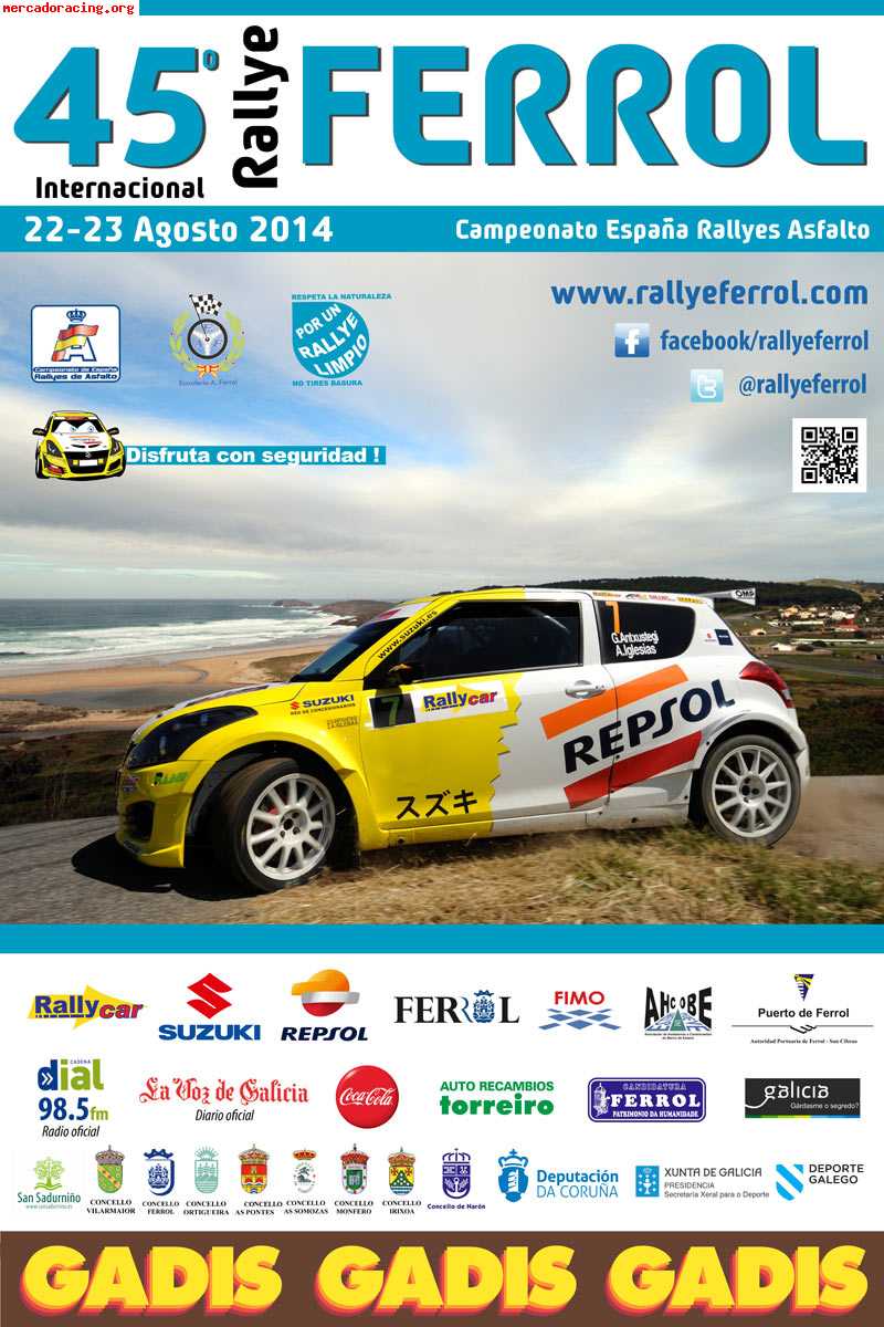 Rallye ferrol - se alquila suzuki swift sport - copa 2014 