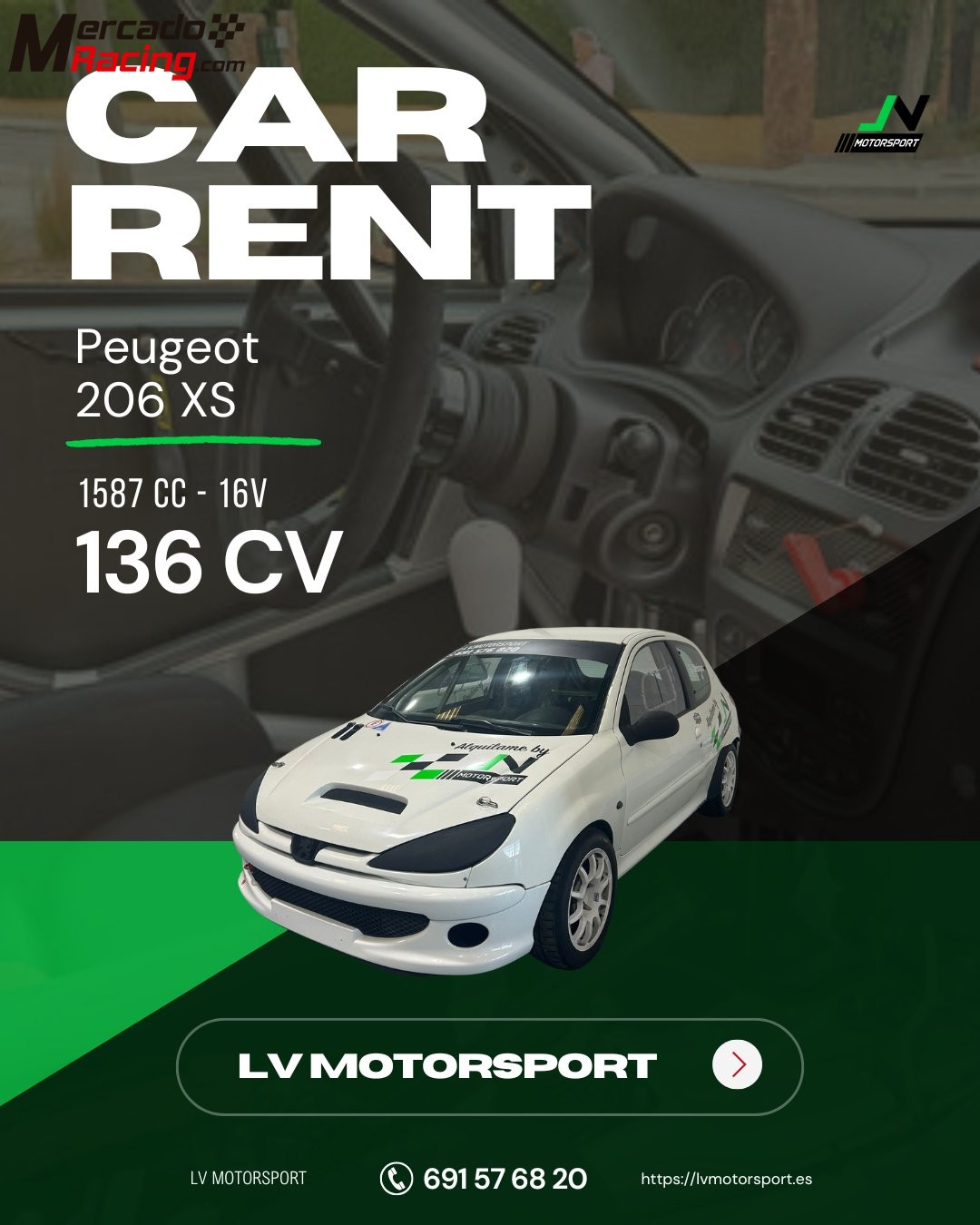 Se alquila peugeot 206 xs
