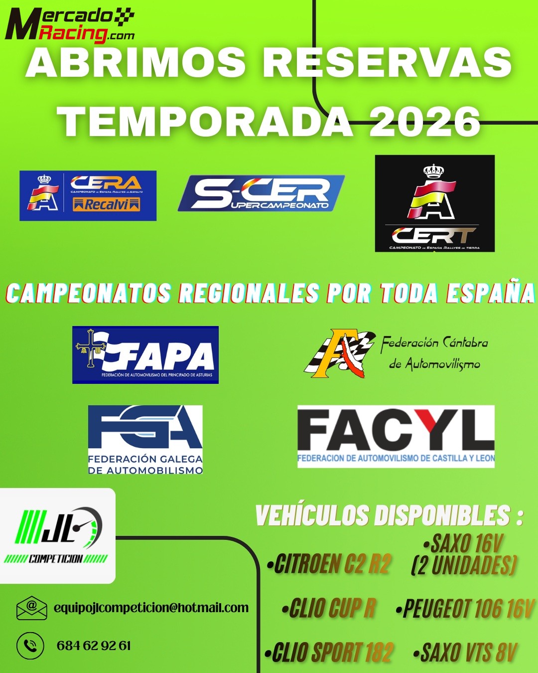 Alquiler vehiculos de competicion
