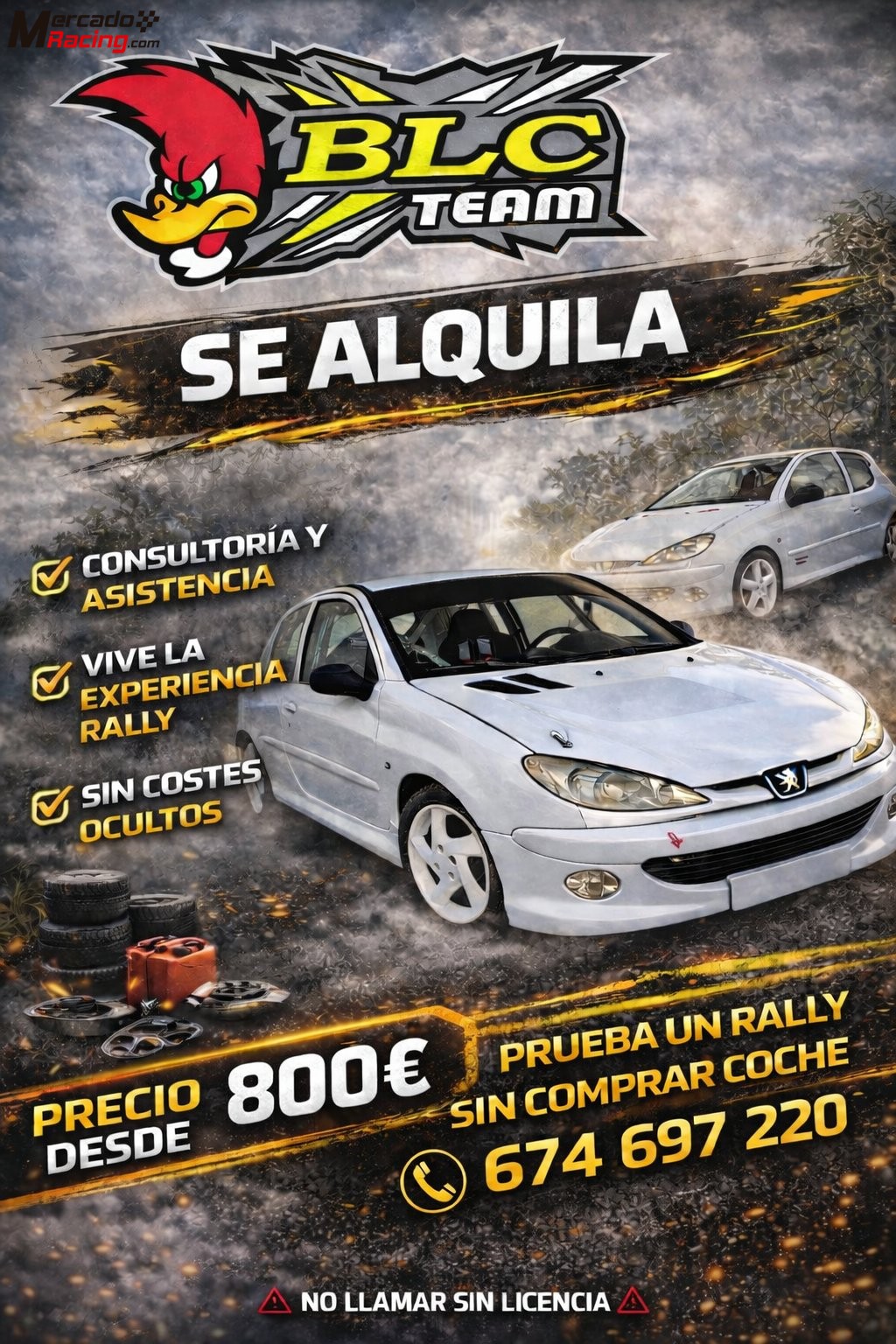 Se alquila peugeot 206