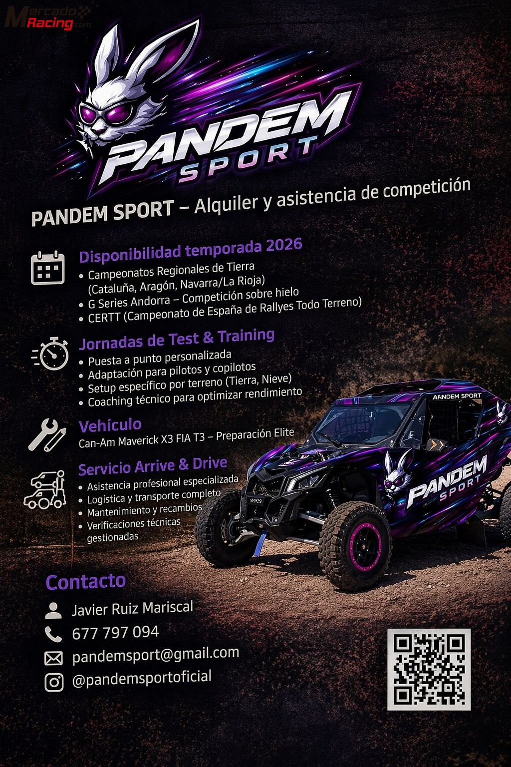 Alquiler can-am maverick x3 fia t3
