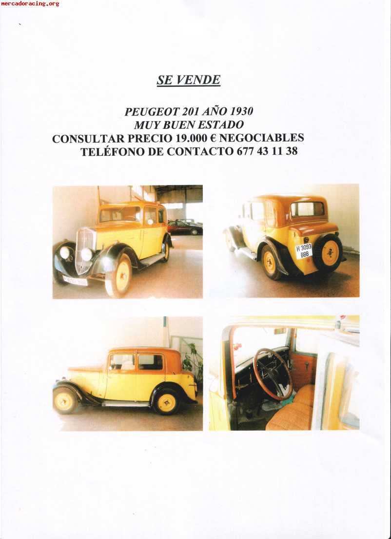 Venta de coches de los años 20 y 30