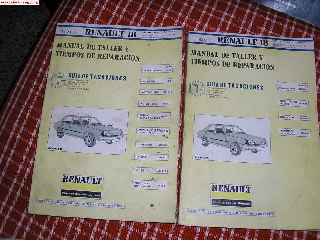 Manuales taller r4, r12,r18, 127, 131 etc...