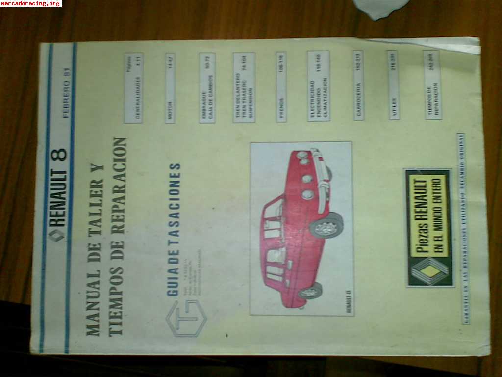 Libro de taller renault 8