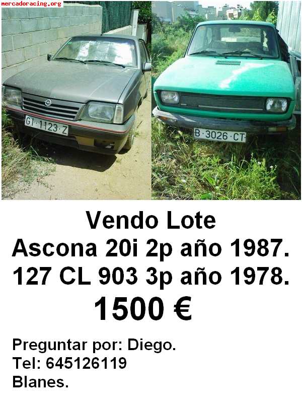 Lote ascona 20i 2p año 1987   127 cl 903 3p año 1978 (2000€ 