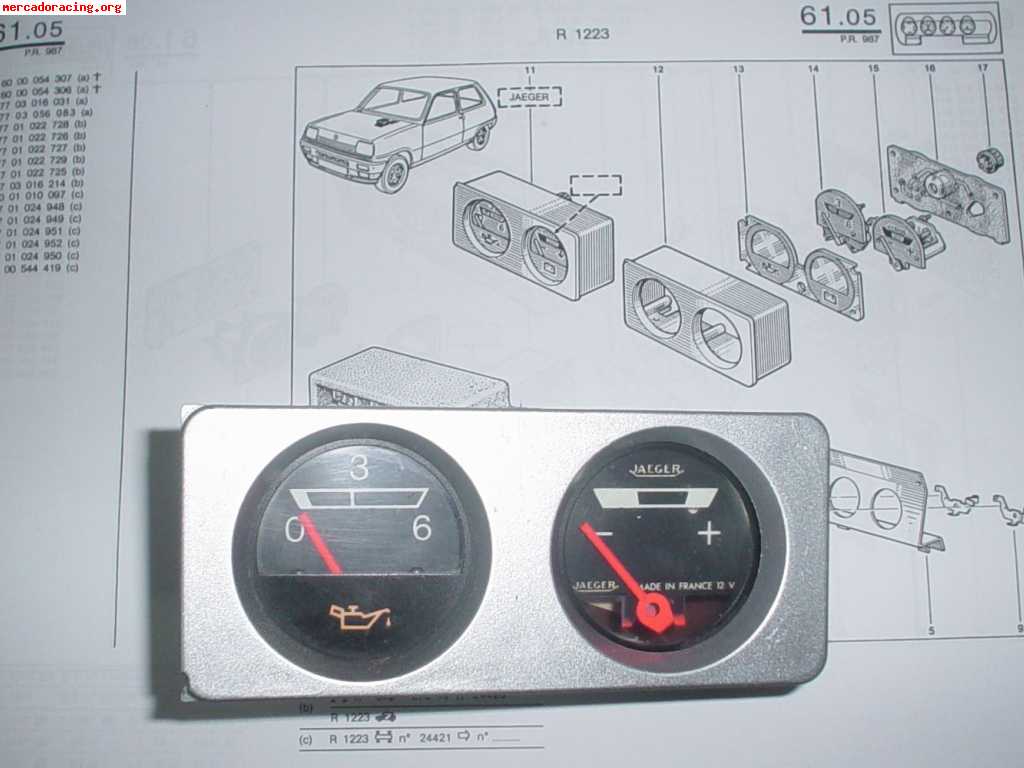 ---- renault 5 alpine  copa  / manometro de aceite y amperim