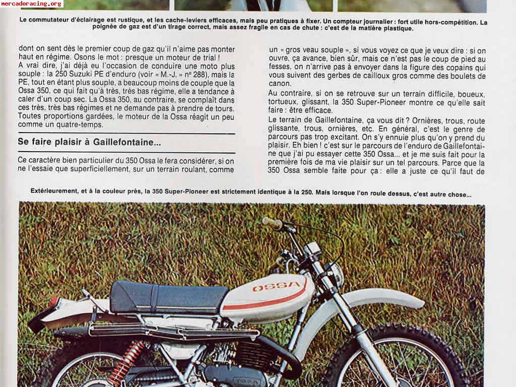 Ossa superpioner 350 cc 1977 documentada