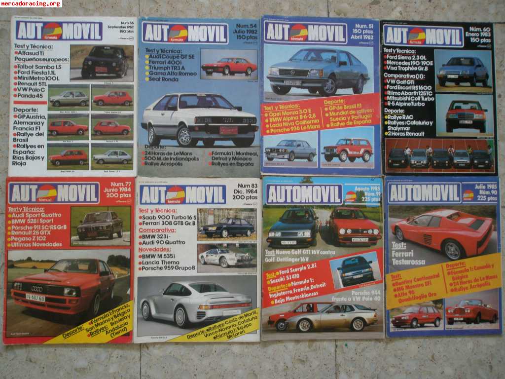 Revistas automóvil antiguas.
