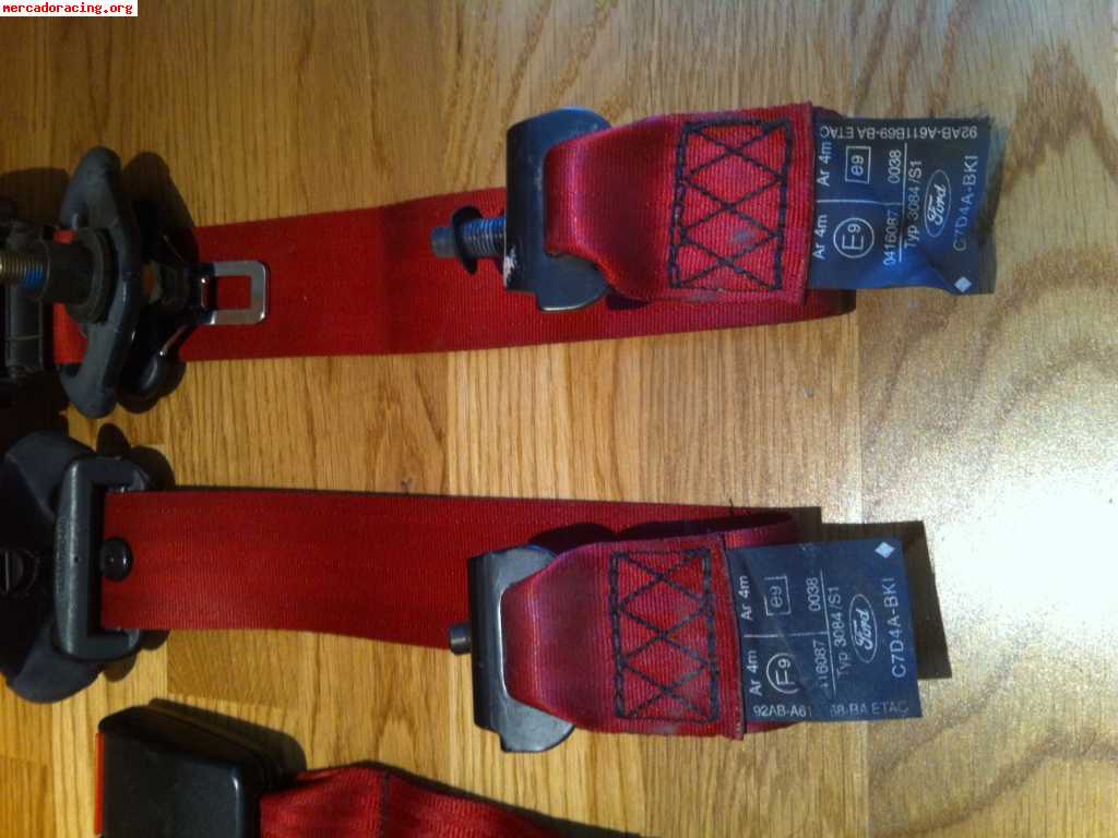 Cinturones rojos originales y homologados de ford 