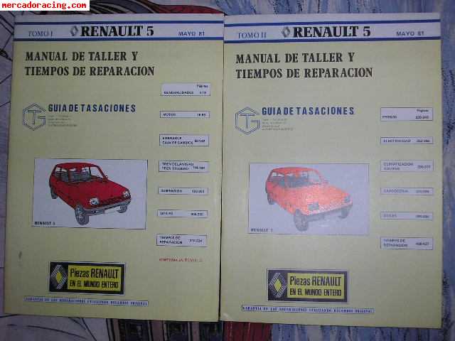 Manual de taller 2 tomos renault r-5 nuevos a estrenar