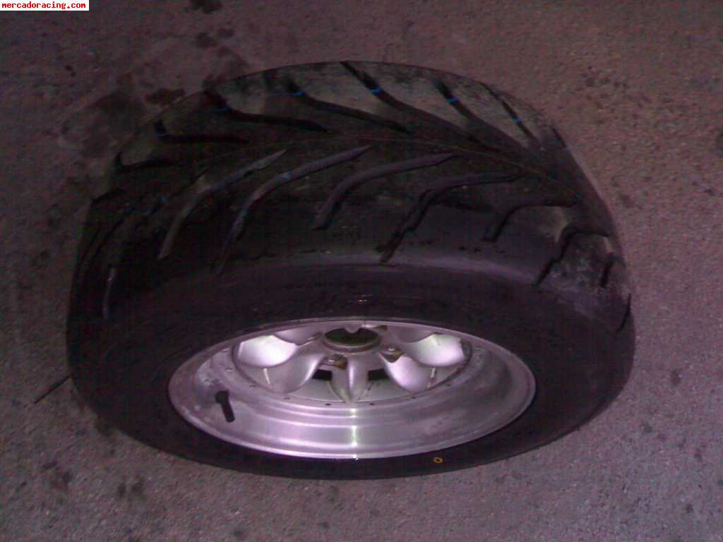 Vendo llantas tipo minilite 7x13 et14 4x100 con slicks toyo