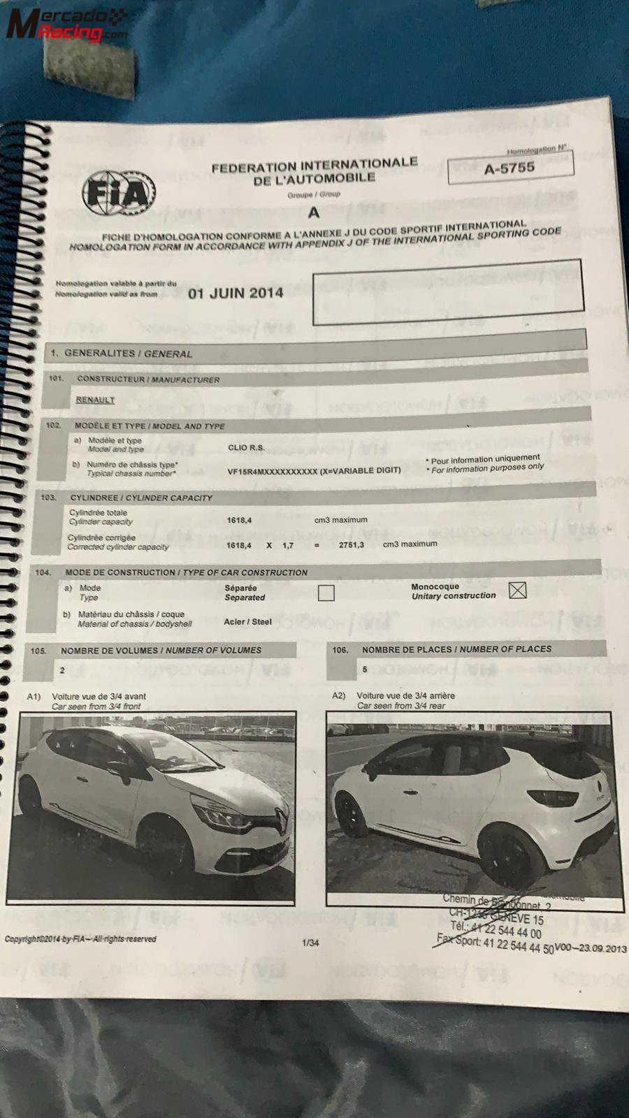 Renault clio 4 cup rallye (matriculado)