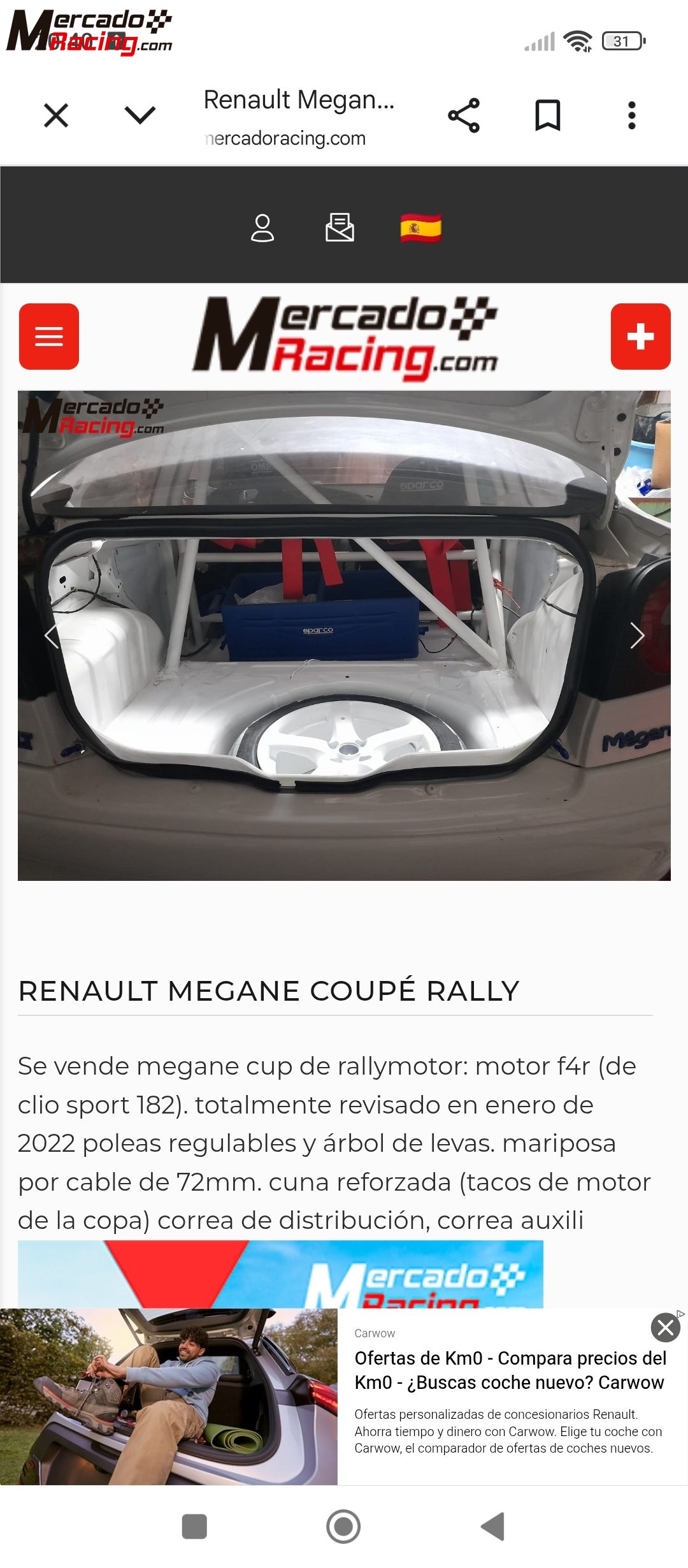Se vende megane coupé cup de rally