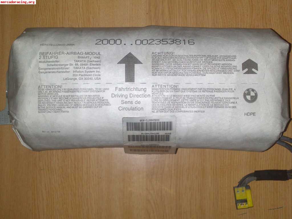 Vendo airbag frontal derecho bmw serie 3  e46