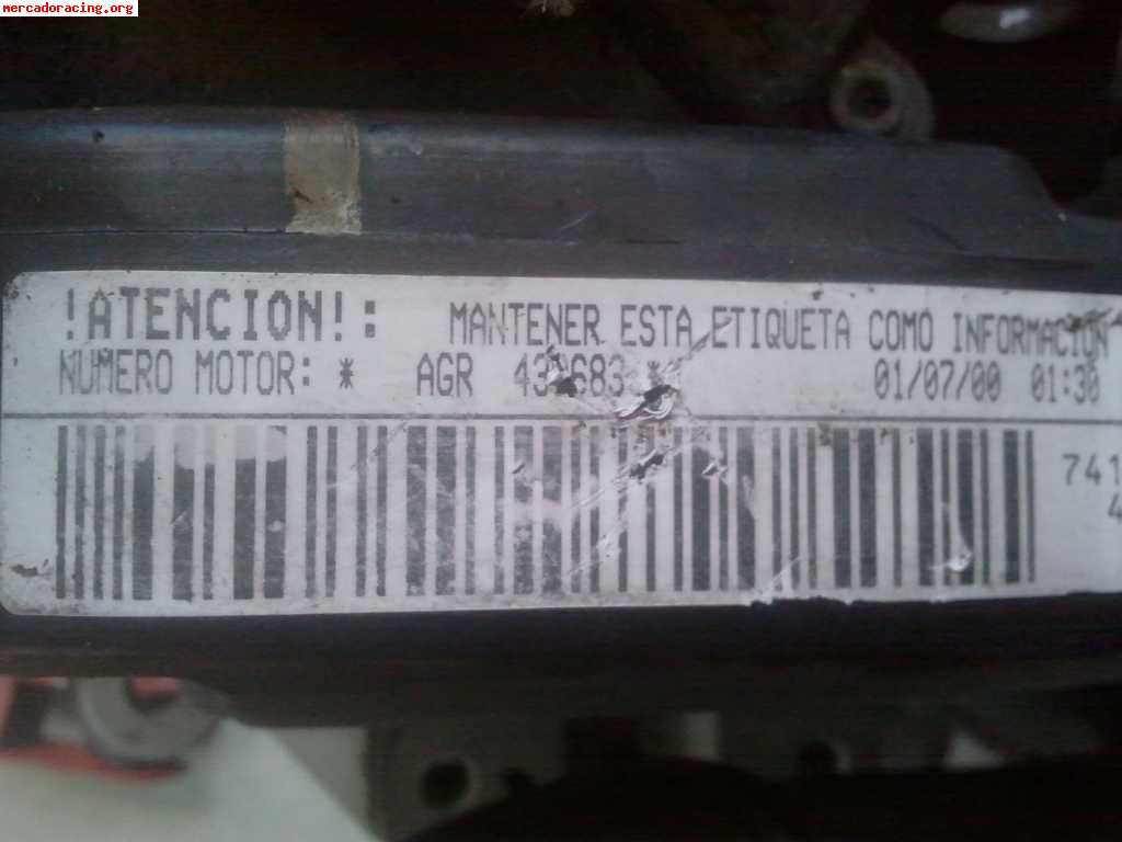 Vendo motor 1.9 tdi 90cv, tipo: agr