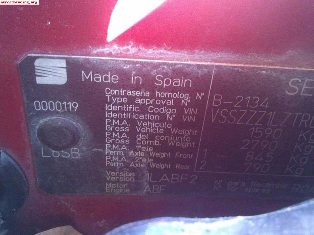 Despiece completo seat toledo 2.0 16v abf