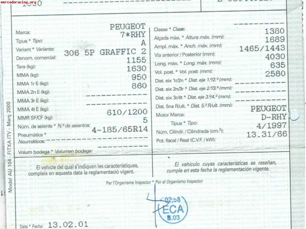 ¡¡¡peugeot  306 año 2000 para despiece!!!
