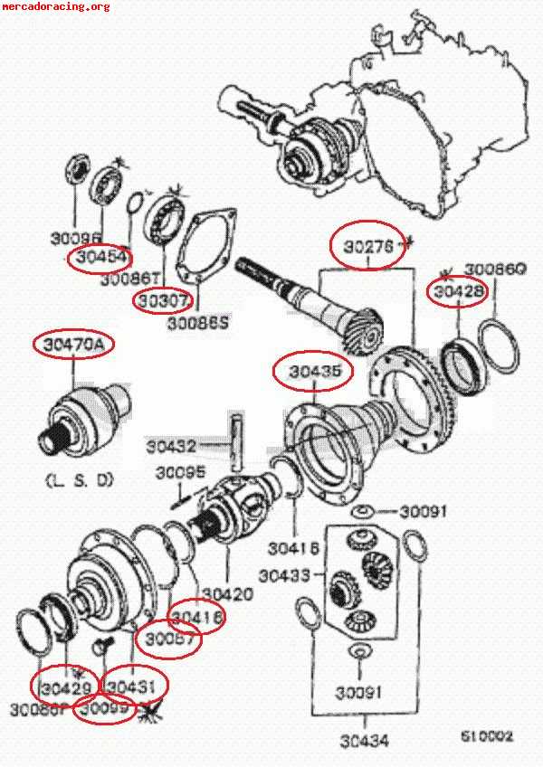 Transfert box parts mitsu lancer evo 5 6 rs