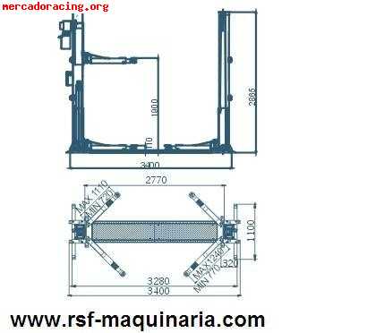 €1600 elevador automatico 4000kg de 2 columnas con base de a