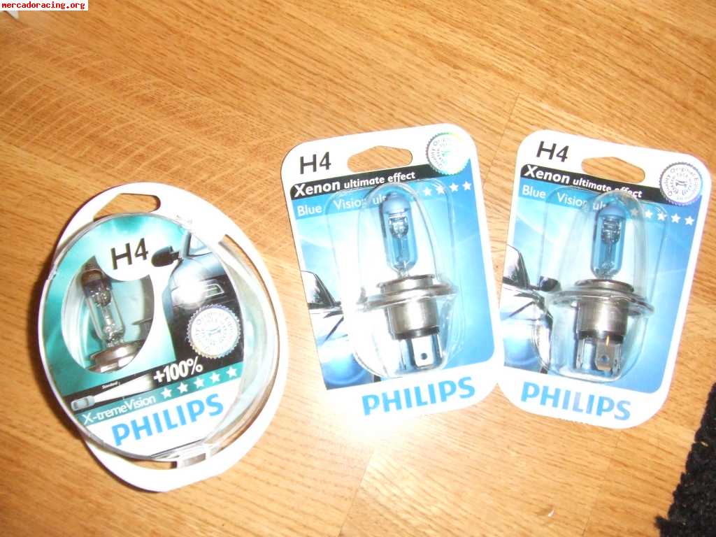 Lote de 14 juegos de lamparas philips h1, h4, h7 xtreme visi