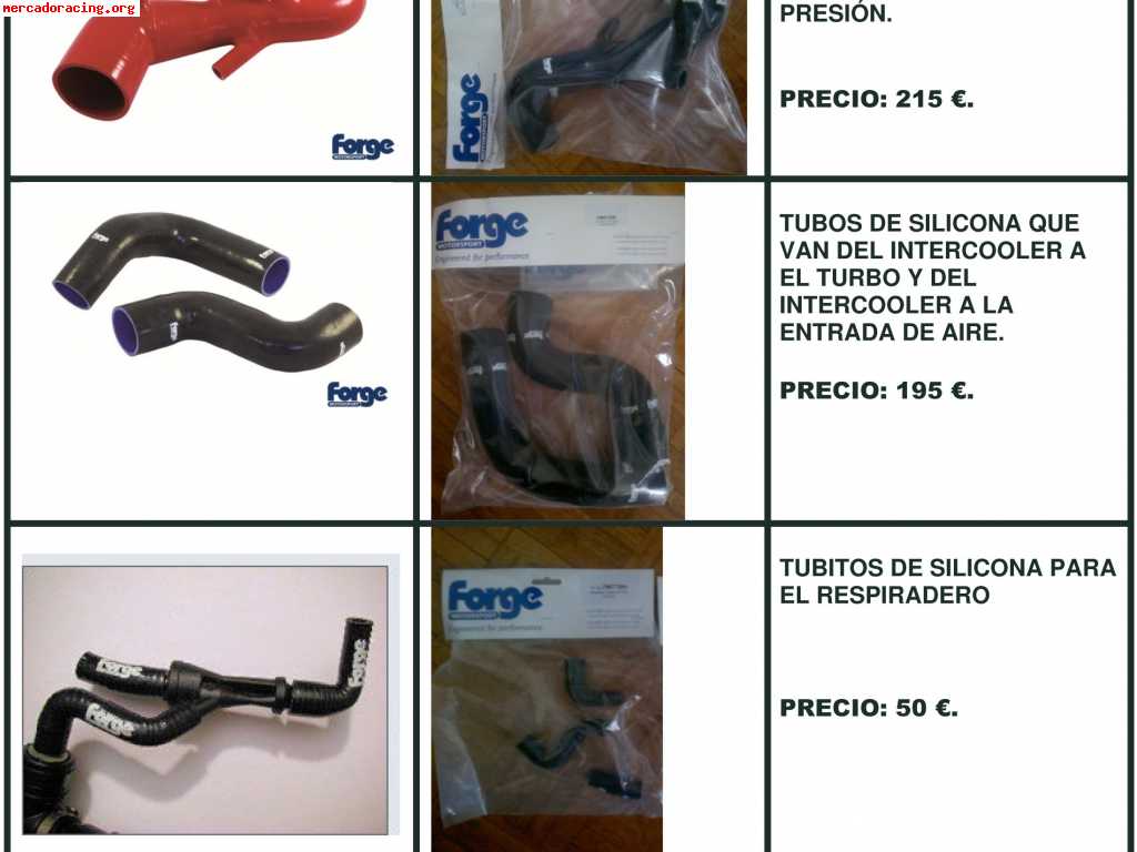 Kit de tubos de silicona forge para motor bam