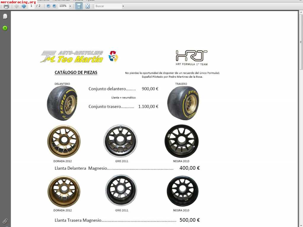 Material hrt llantas y neumaticos