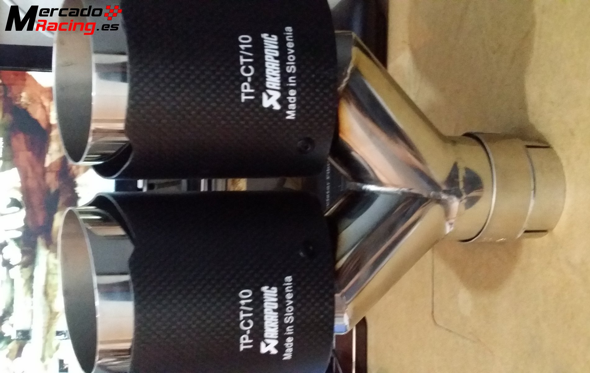 1 cola de escape doble akrapovic de 89 mm