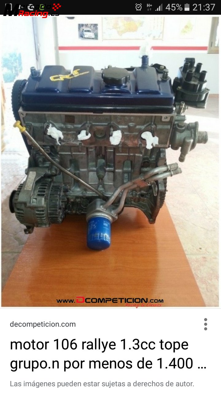 Motor de competición peugeot 106 rallye