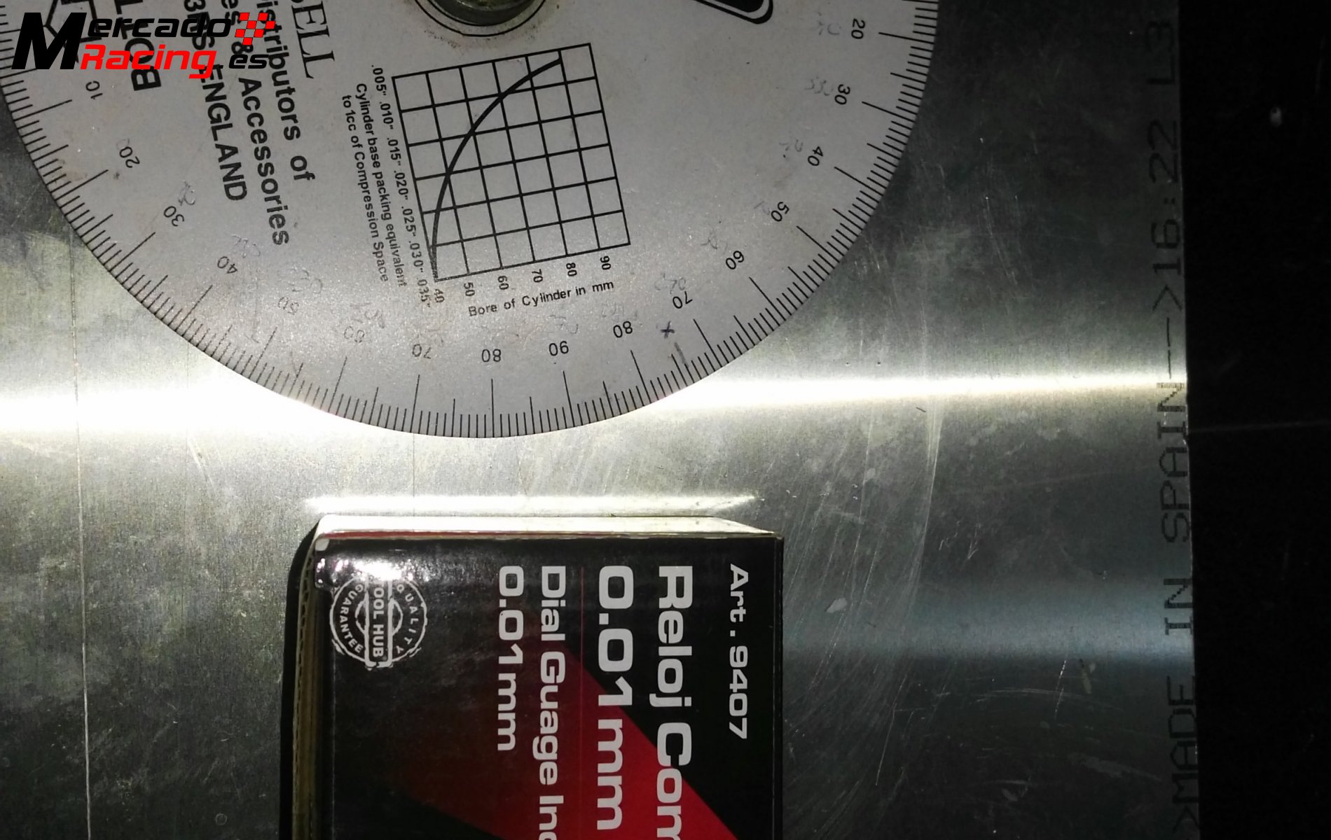 Reloj comparador-goniometro (para levas)