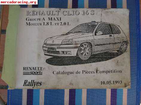 Vendo catalogo de piezas de competicion renault sport