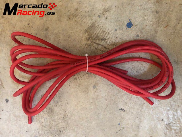 Cable bujias competicion 6,5 m  8 mm rojos