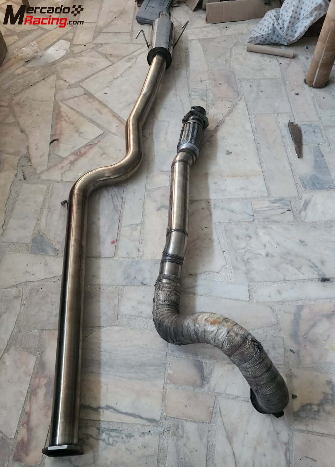 Línea escape turbo 76mm saxo vts / 106 gti