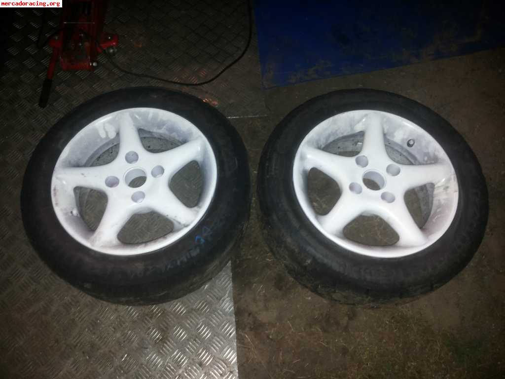 Llantas 4x108 14 con sliks gastados 