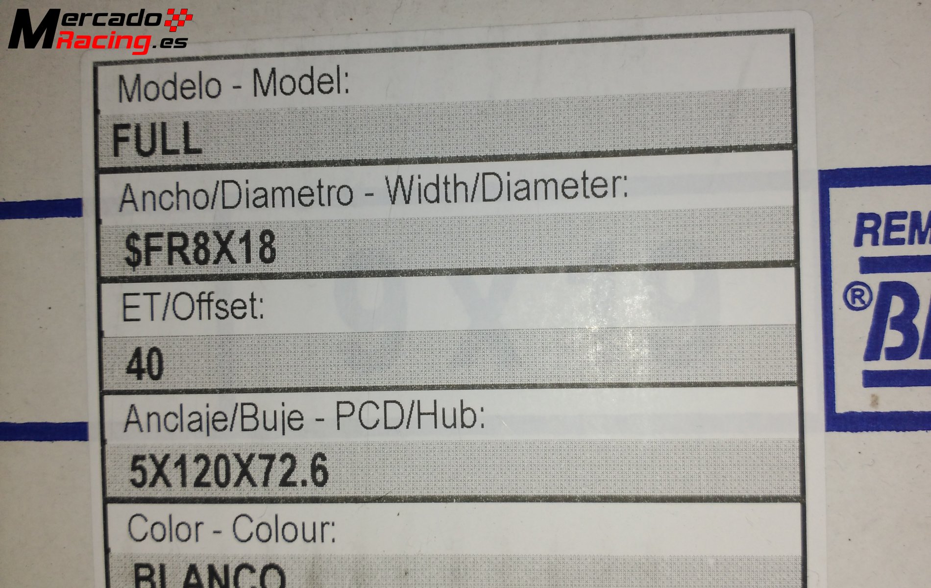 Llantas braid fullrace a nuevas